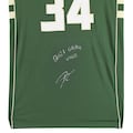Bucks Giannis Antetokounmpo "2021 Game Used" Signed Green Nike Icon Jersey BAS